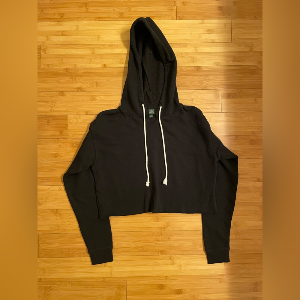 Wild Fable Black Cropped Hoodie Sweatshirt
